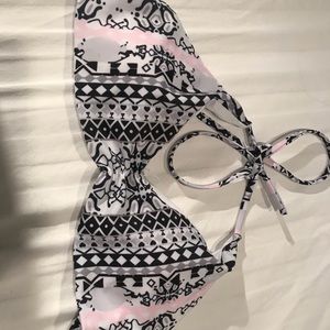 Small black white pink bikini top